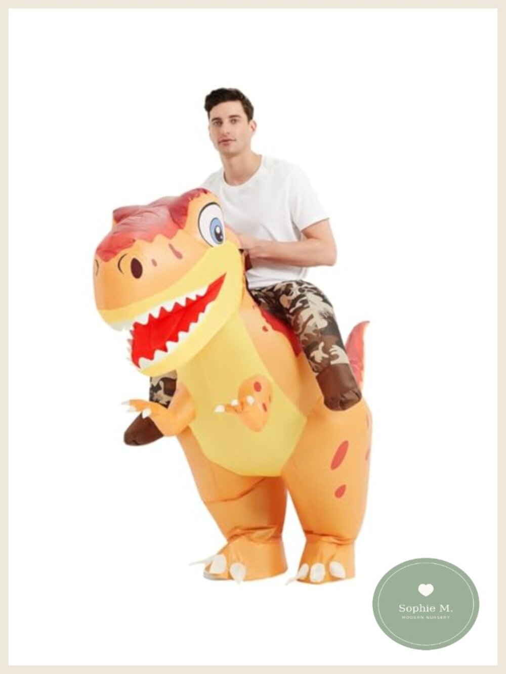 Adult Inflatable Dinosaur Costume Riding T-Rex Blow Up Suit Halloween Party
